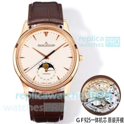 GF Factory Swiss Replica Jaeger-LeCoultre Master Rose Gold Moon Phase Watch 